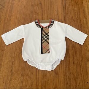 Burberry Iconic Check Cotton Knox Baby Bodysuit